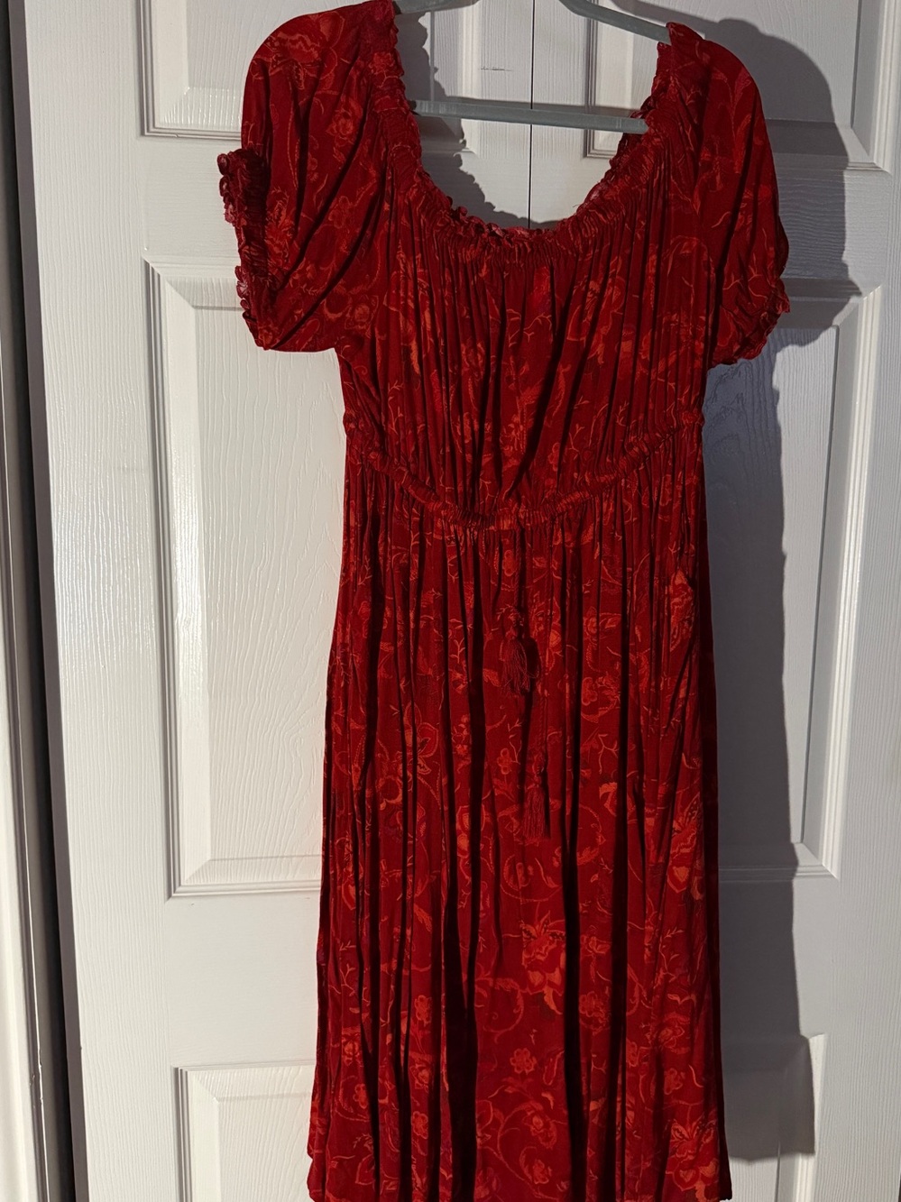 torrid Red Floral Elastic Waist Dress